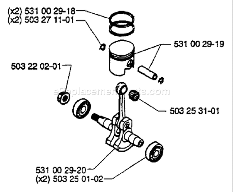 Page J Diagram and Parts List for 26H 26 H 1995-01 Husqvarna Hedge Trimmer