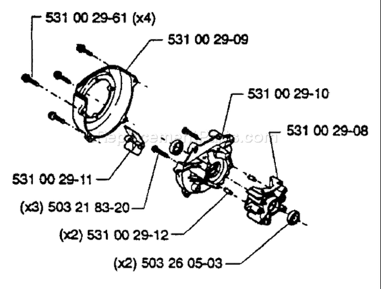 Page D Diagram and Parts List for 26H 26 H 1995-01 Husqvarna Hedge Trimmer