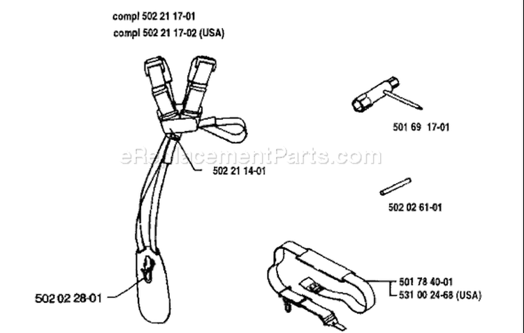 Page A Diagram and Parts List for 26L 26 L 1993-05 Husqvarna Trimmer
