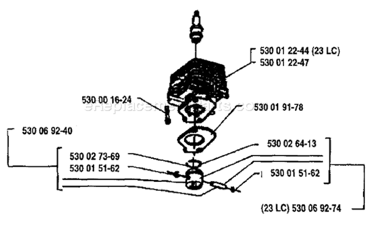 Page N Diagram and Parts List for 26L 26 L 1993-05 Husqvarna Trimmer
