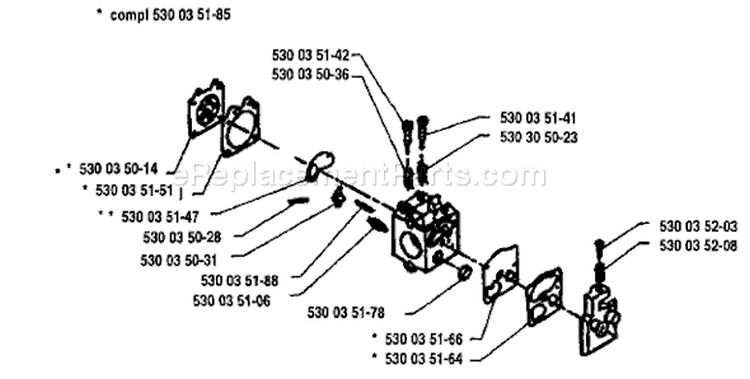 Page D Diagram and Parts List for 26L 26 L 1993-05 Husqvarna Trimmer