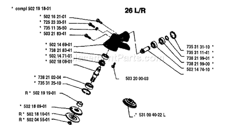 Page I Diagram and Parts List for 26L 26 L 1993-05 Husqvarna Trimmer