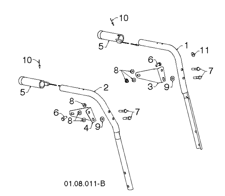 Handle 6 Diagram and Parts List for ST268EP (96191003807)(2012-10) Husqvarna Snow Blower