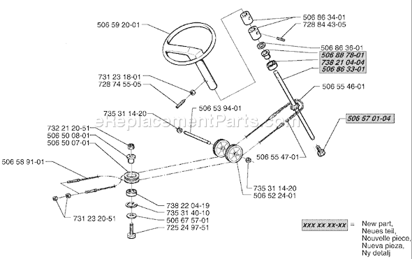 Page O Diagram and Parts List for RIDER970 1998-01 Husqvarna Lawn Tractor