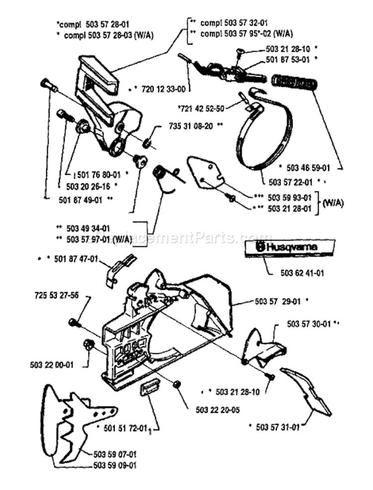 Page C Diagram and Parts List for 272 1993-01 Husqvarna Chainsaw