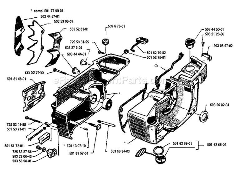 Page D Diagram and Parts List for 272 1993-01 Husqvarna Chainsaw