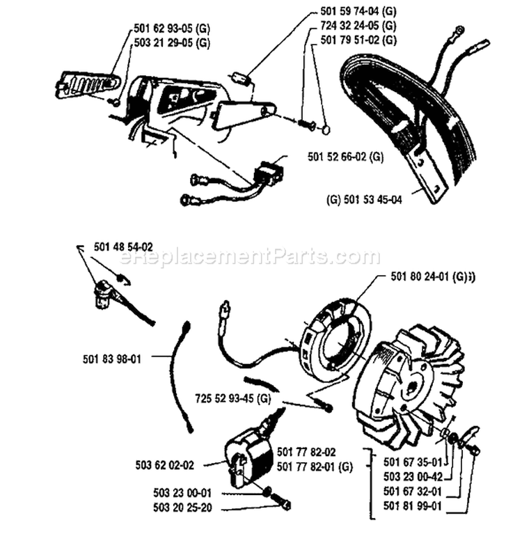 Page F Diagram and Parts List for 272 1993-01 Husqvarna Chainsaw