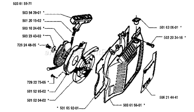 Page M Diagram and Parts List for 272S 272 S 1995-12 Husqvarna Stump Grinder