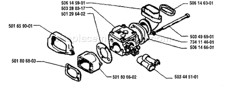 Page B Diagram and Parts List for 272S 272 S 1995-12 Husqvarna Stump Grinder