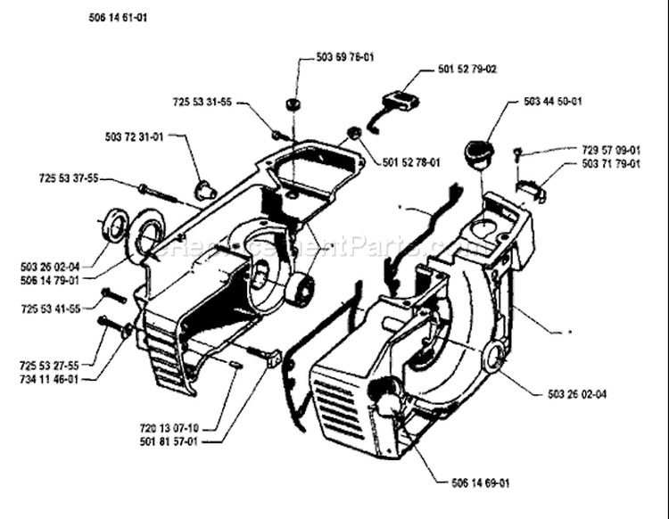 Page E Diagram and Parts List for 272S 272 S 1995-12 Husqvarna Stump Grinder