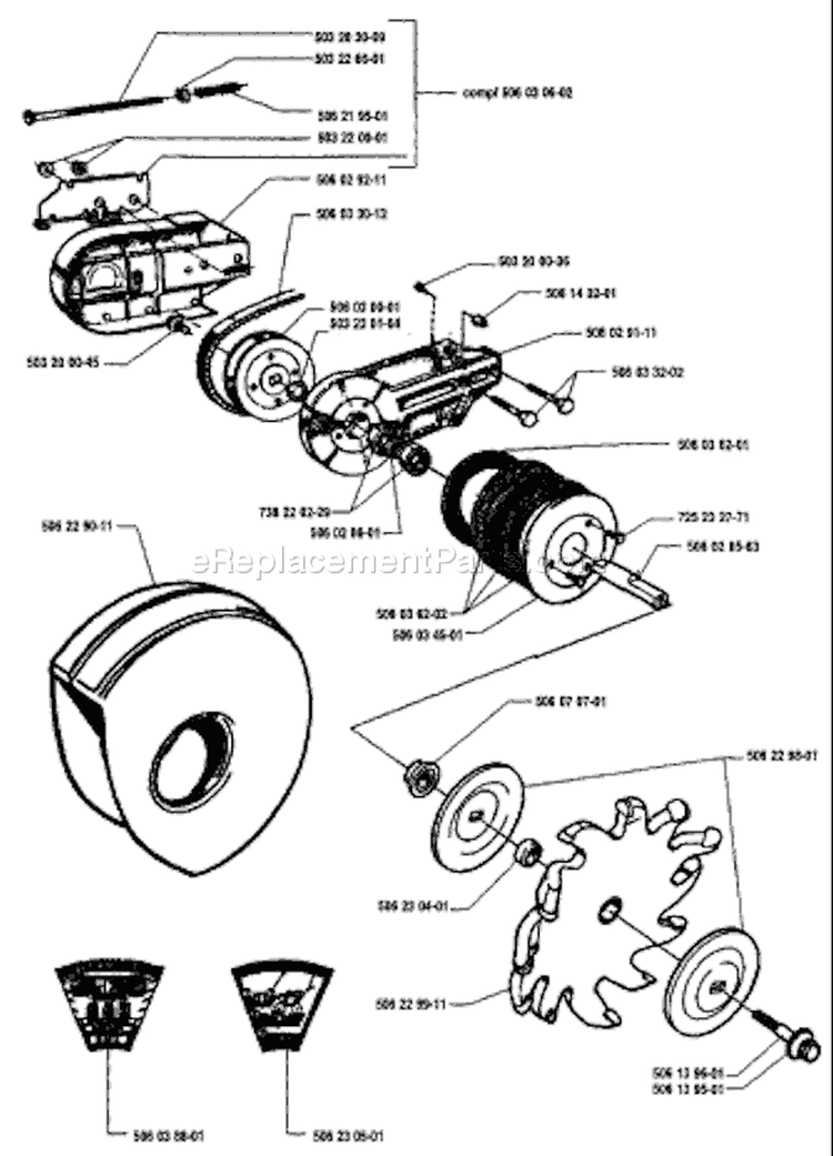 Page I Diagram and Parts List for 272S 272 S 1995-12 Husqvarna Stump Grinder
