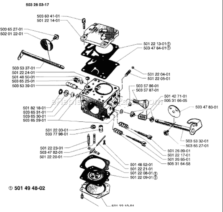 Page D Diagram and Parts List for 272S 272 S 1997-01 Husqvarna Stump Grinder