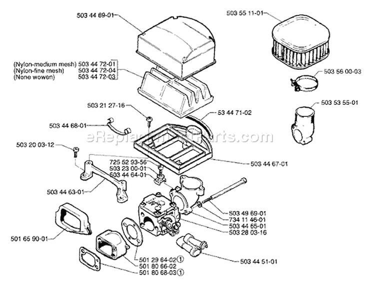 Page A Diagram and Parts List for 272XP 272 XP 1997-01 Husqvarna Chainsaw