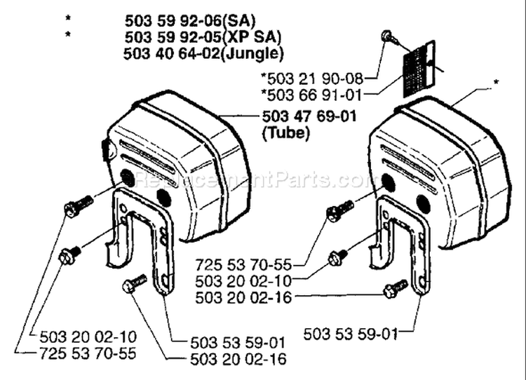 Page G Diagram and Parts List for 272XP 272 XP 1997-01 Husqvarna Chainsaw