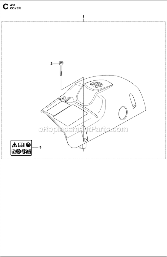 Cover Diagram and Parts List for 460RANCHER  Husqvarna Chainsaw