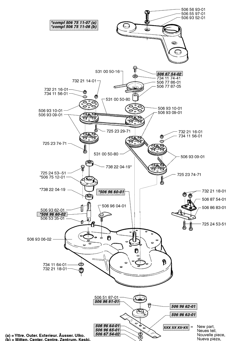 R 1030-Bio Clip Diagram and Parts List for RIDER1200 1998-01 Husqvarna Lawn Mower