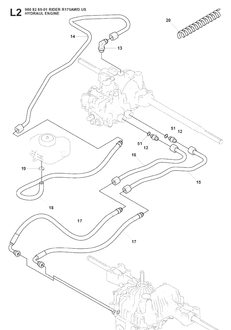 Engine 3 Diagram and Parts List for RIDER175 (966828501)(2008-05) Husqvarna Lawn Mower