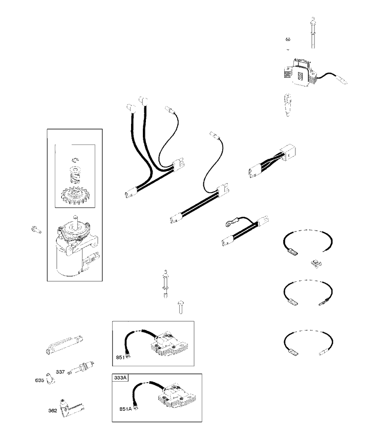 Ignition System Diagram and Parts List for 122Q720168H1 2017-01 Husqvarna Engine