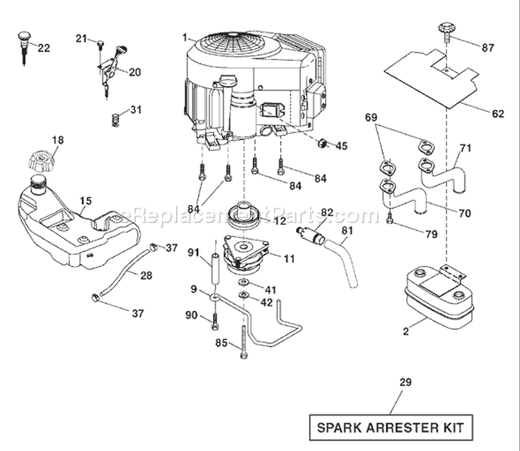 Page E Diagram and Parts List for 2748GLS 2748 GLS 96043004600 -2008-01 Husqvarna Lawn Tractor