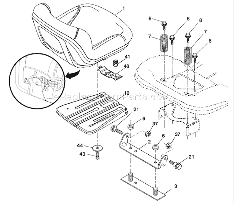 Page H Diagram and Parts List for 2748GLS 2748 GLS 96043004600 -2008-01 Husqvarna Lawn Tractor