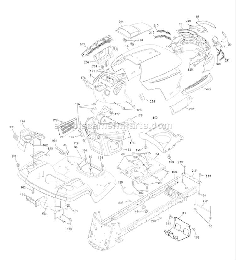 Page A Diagram and Parts List for 2754GLS 2754 GLS 96043004700 -2008-01 Husqvarna Lawn Tractor