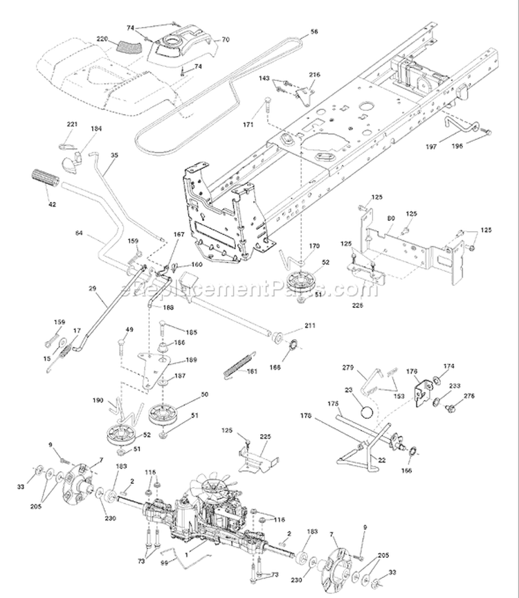 Page C Diagram and Parts List for 2754GLS 2754 GLS 96043004700 -2008-01 Husqvarna Lawn Tractor