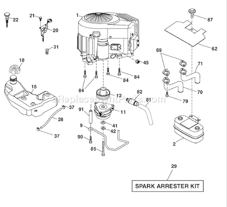 Page E Diagram and Parts List for 2754GLS 2754 GLS 96043004700 -2008-01 Husqvarna Lawn Tractor
