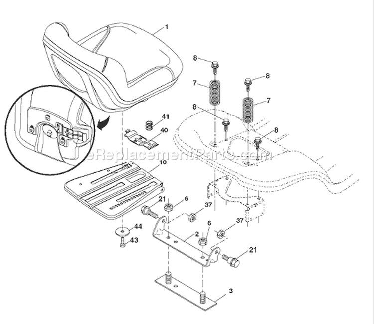Page H Diagram and Parts List for 2754GLS 2754 GLS 96043004700 -2008-01 Husqvarna Lawn Tractor