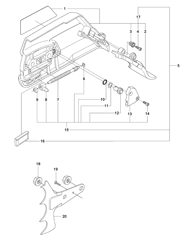 Clutch Cover Diagram and Parts List for 570 2013-03 Husqvarna Chainsaw