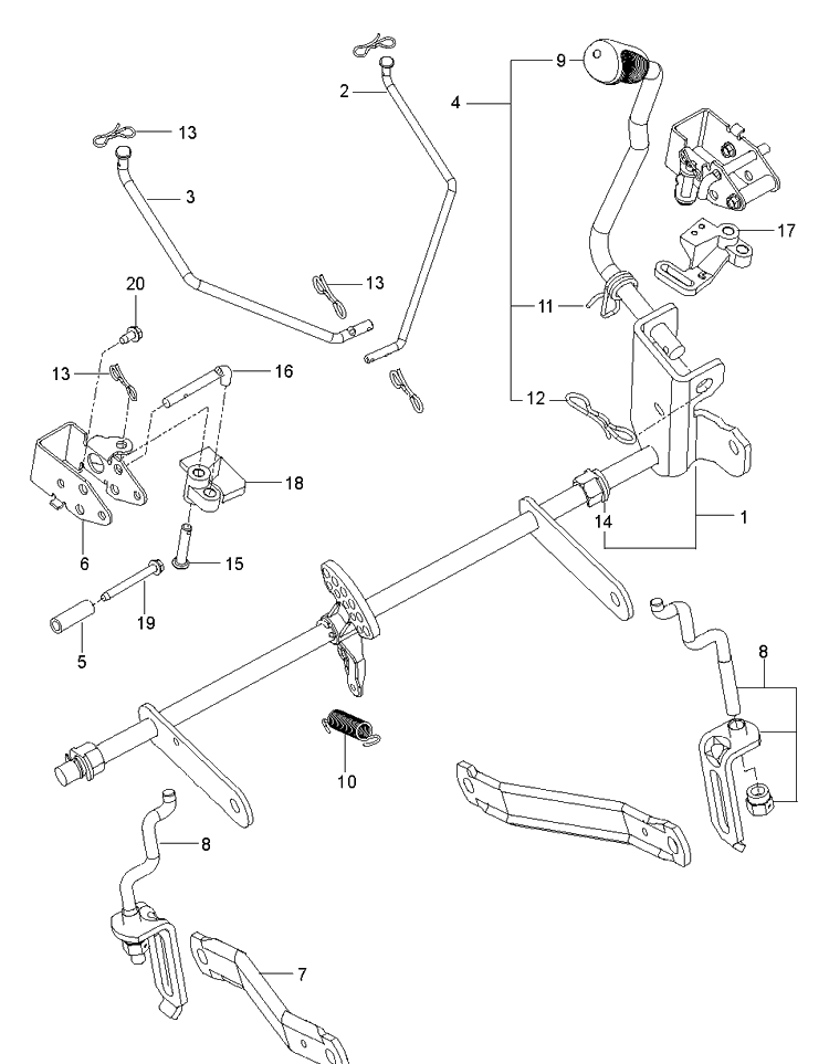 Mower Lift / Deck Lift Diagram and Parts List for Z246 (970467401-00)(2020-04) Husqvarna Lawn Mower