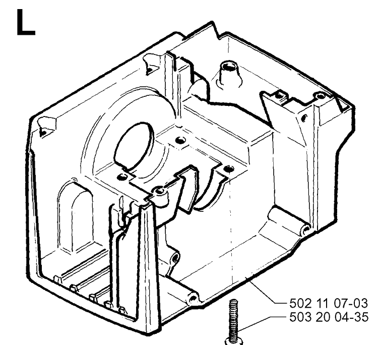 Crankcase Diagram and Parts List for 245R 19984000001-20023100000 Husqvarna Brush Cutter