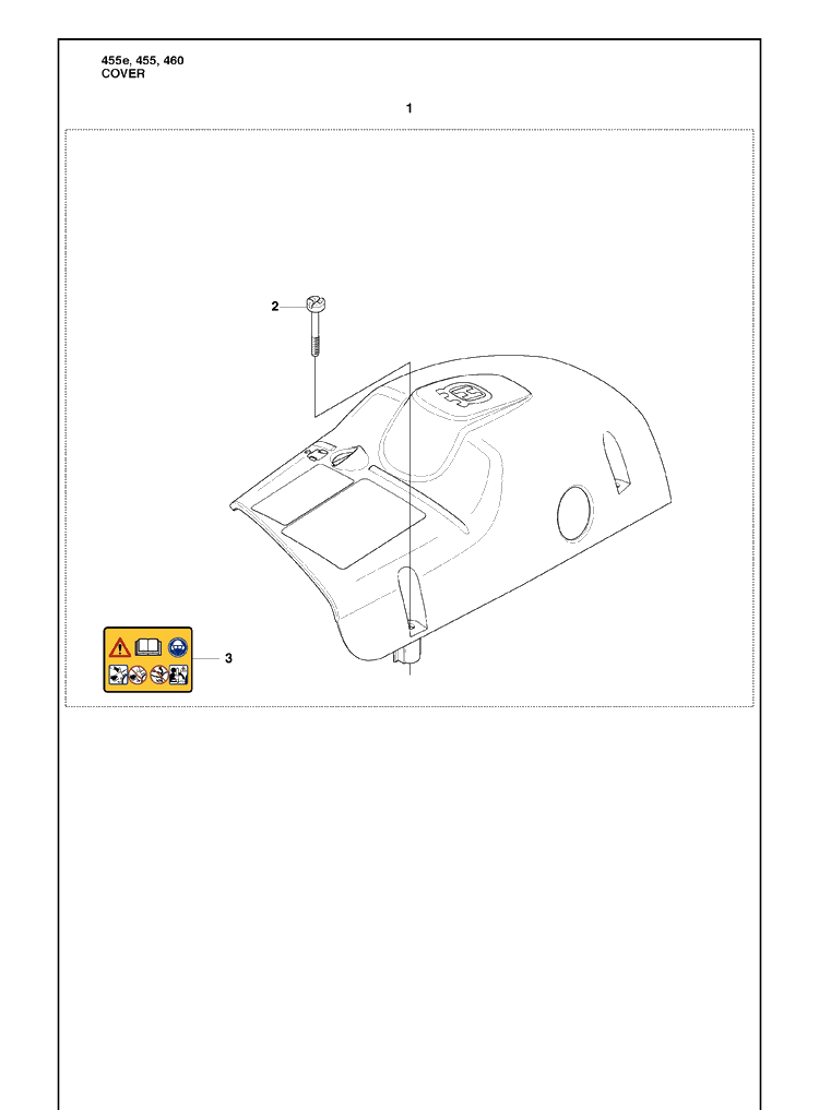 Cover Diagram and Parts List for 455E 2009-10 Husqvarna Chainsaw