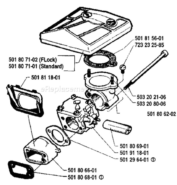 Page A Diagram and Parts List for 281 1986-01 Husqvarna Chainsaw