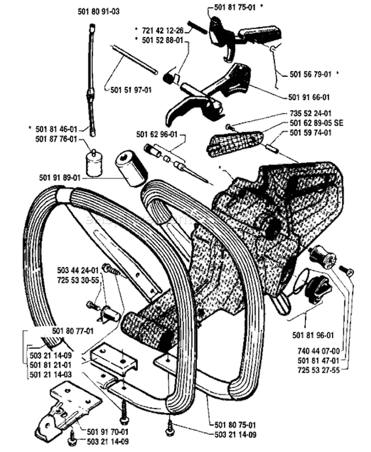 Page L Diagram and Parts List for 281 1986-01 Husqvarna Chainsaw