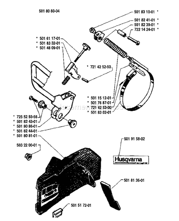 Page C Diagram and Parts List for 281 1986-01 Husqvarna Chainsaw