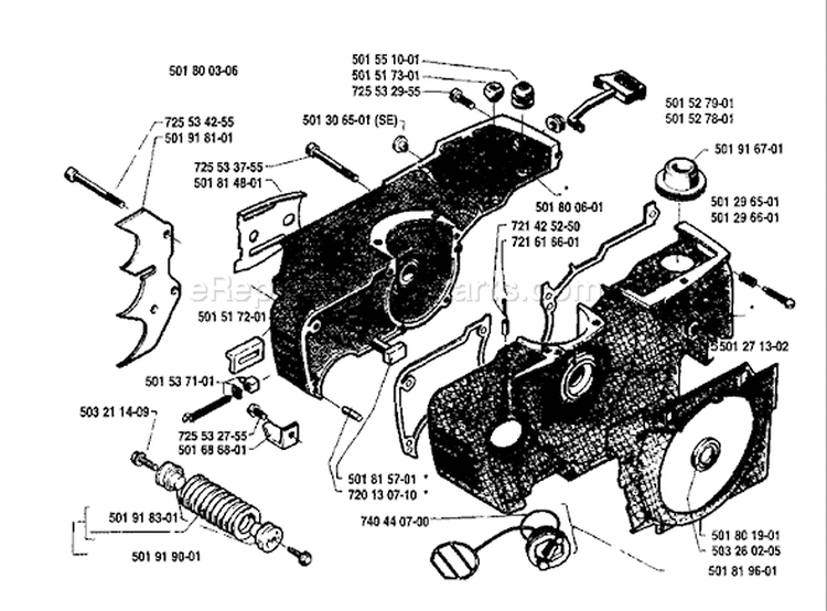 Page D Diagram and Parts List for 281 1986-01 Husqvarna Chainsaw