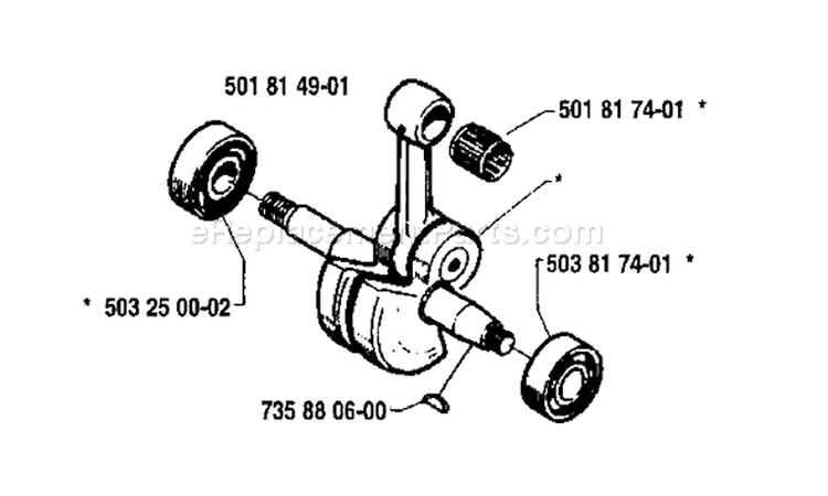 Page E Diagram and Parts List for 281 1986-01 Husqvarna Chainsaw