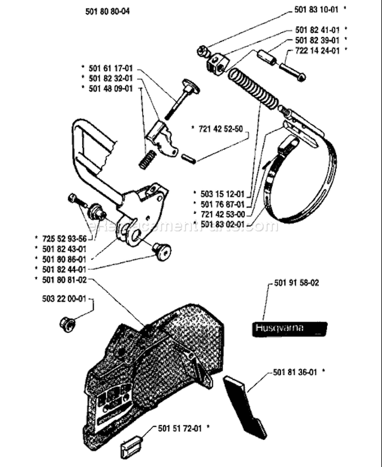 Page C Diagram and Parts List for 281 1986-12 Husqvarna Chainsaw