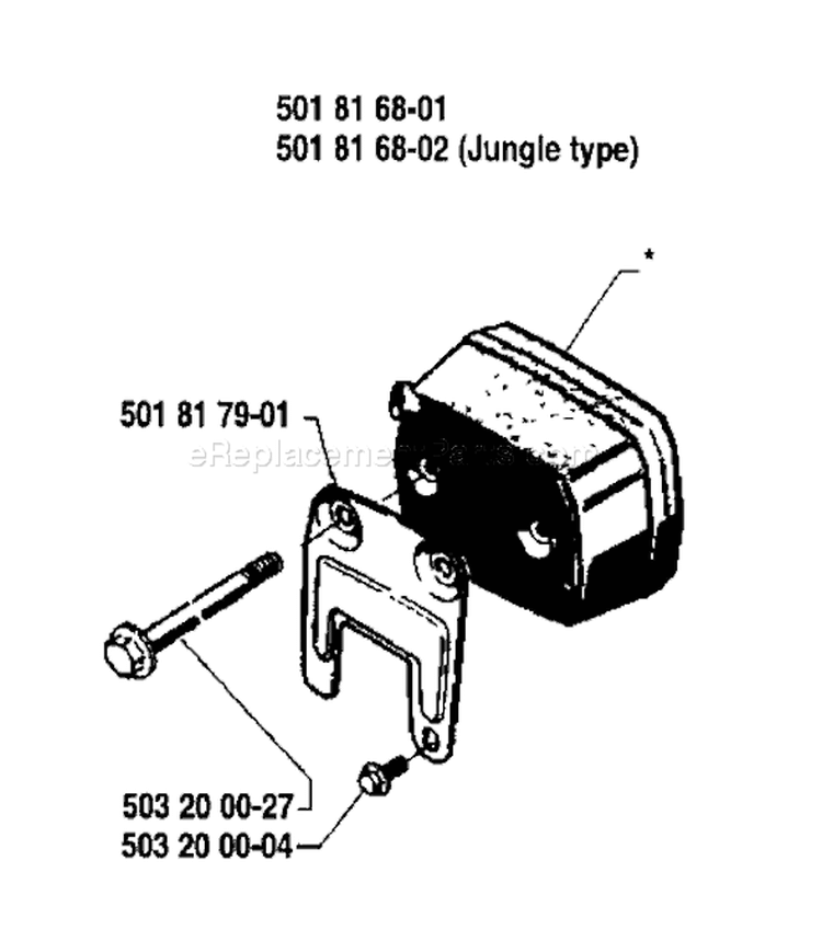 Page G Diagram and Parts List for 281 1986-12 Husqvarna Chainsaw