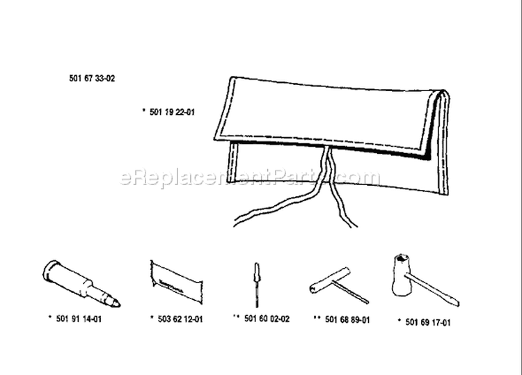Page K Diagram and Parts List for 281 1991-04 Husqvarna Chainsaw