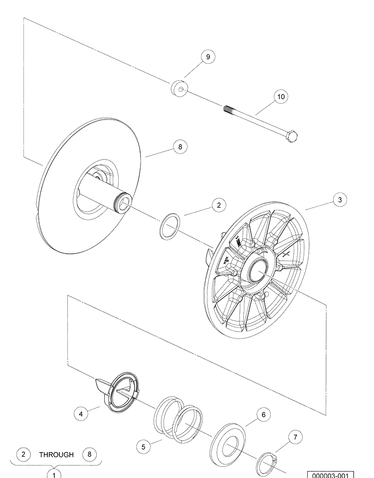 Driven Clutch Diagram and Parts List for HUV4420G 2006-11 Husqvarna Lawn Tractor
