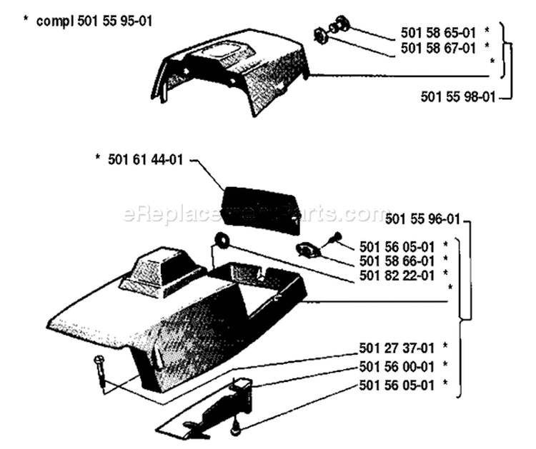 Page N Diagram and Parts List for 285 1981-12 Husqvarna Chainsaw