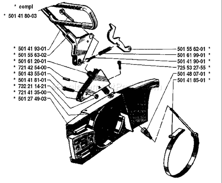 Page C Diagram and Parts List for 285 1981-12 Husqvarna Chainsaw