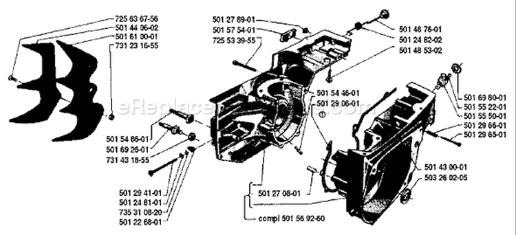 Page D Diagram and Parts List for 285 1981-12 Husqvarna Chainsaw