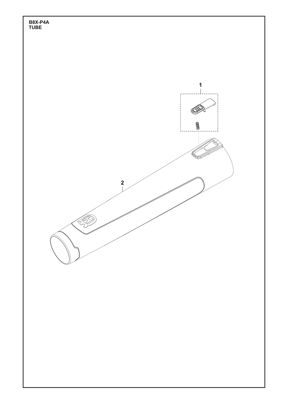 Tube Diagram and Parts List for B8X-P4A  Husqvarna Leaf Blower / Vacuum