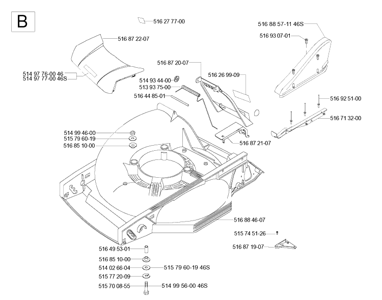 Frame 3 Diagram and Parts List for 46 ROYAL Husqvarna Lawn Mower
