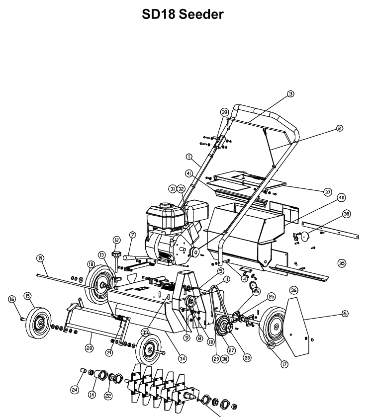 Bagger 2 Diagram and Parts List for SD18 2001-03 Husqvarna Lawn Tractor Accessories