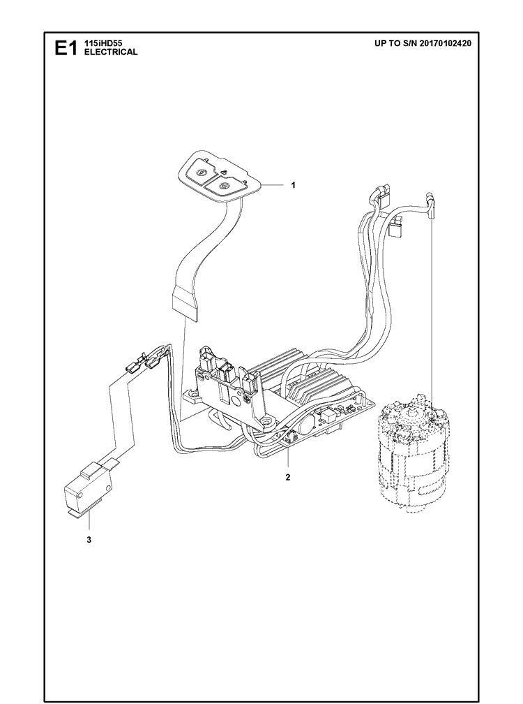 Electrical Diagram and Parts List for 115IHD55 (967098602)(20171000001-20180499999) Husqvarna Hedge Trimmer