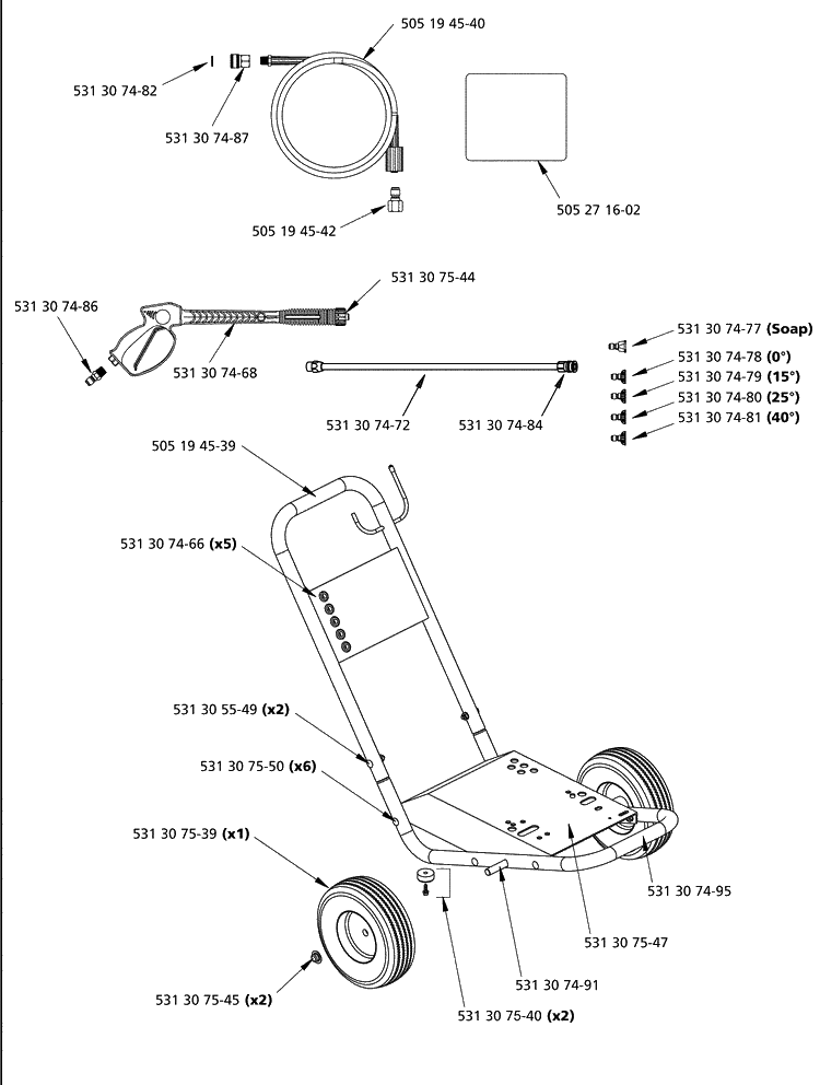 Repair Parts Diagram and Parts List for 6027PW (966872002)(2008-02) Husqvarna Pressure Washer