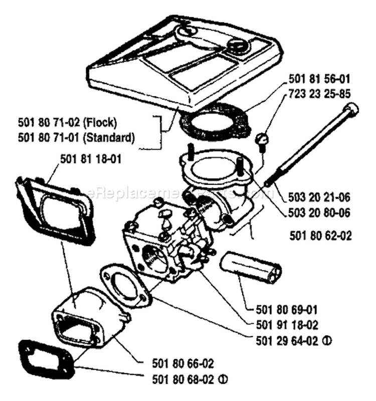 Page A Diagram and Parts List for 281 1988-01 Husqvarna Chainsaw